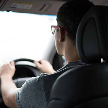 Young Man Learning to Drive